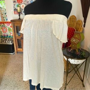 Michael Stars Off Shoulder Cream Knit Top! New! Pedal Tee! Small